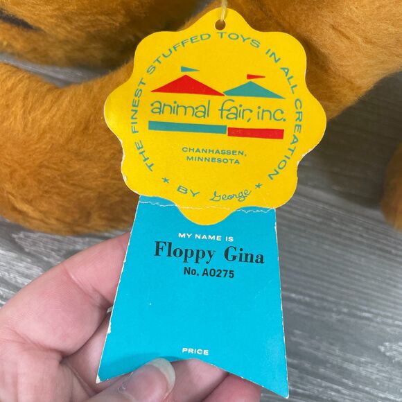 Vintage Animal Fair 18in Floppy Gina Plush Puppy Dog Stuffed Animal with TAGS - Picture 9 of 12